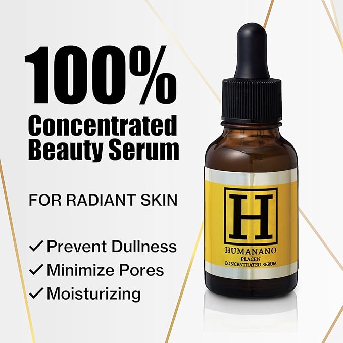 Japanese Placen Liposomal 100% Concentrated Serum, EGF, FGF, "HUMANANO", Paraben Free, Alcohol Free, Mineral Oil Free, Cruelty Free (3.38 fl oz)