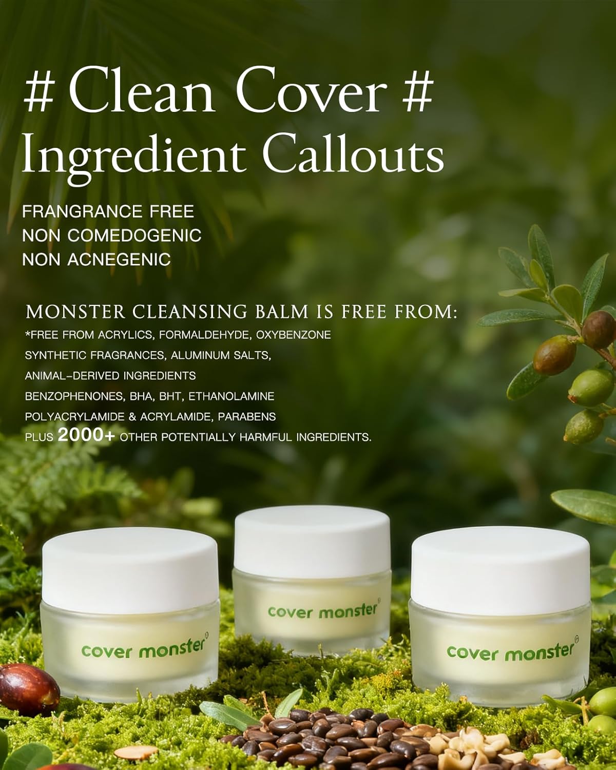 Cleansing Balm, Makeup Remover Balm, Melts Waterproof Makeup & Sunscreen, Deep Pore Cleanse & Hydration, Gentle & Non-Irritating, Made for All Skin Types, Safe for Sensitive Skin