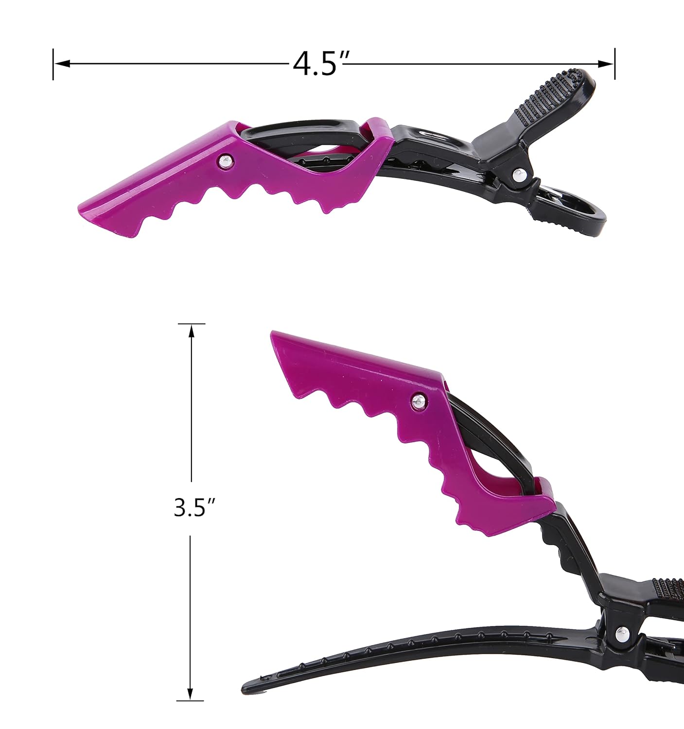 HH&LL Hair Clips for Women – Wide Teeth & Double-Hinged Design – Alligator Styling Sectioning Clips of Professional Hair Salon Quality - 10Pack (Purple)
