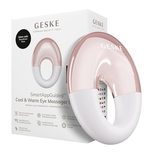 SmartAppGuided™ Cool & Warm Eye Massager | 7 in 1 | Multifunctional Massager | Eyes & Face | Battery-free Cooling & Warming | Firms, Relaxes & De-Puffs Skin | Ring-shaped Design for Easy Grip