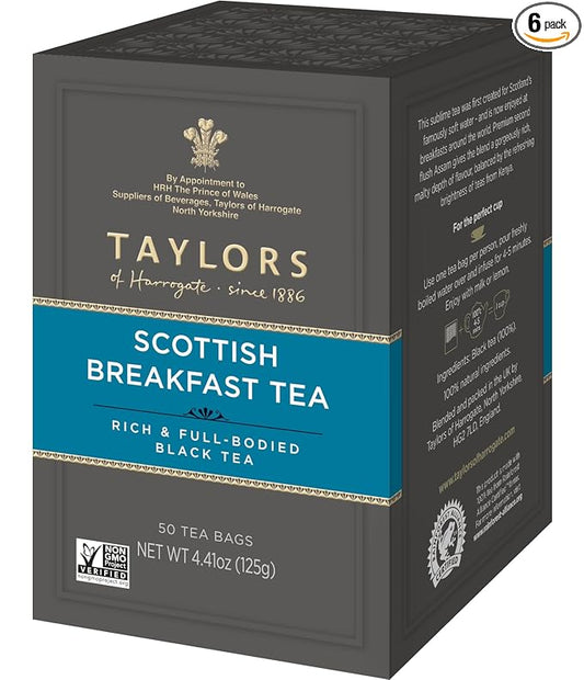 Taylors of Harrogate Scottish Breakfast, 50 Teabags (Pack of 6)