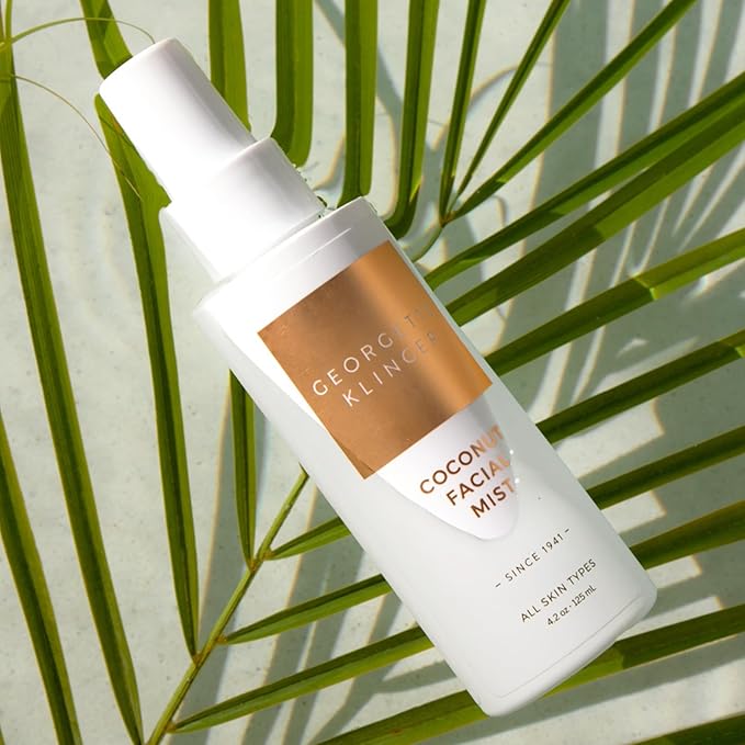 Georgette Klinger Coconut Facial Mist - Hydrating, Long-Lasting Makeup Setting Spray with Moisturizing Antioxidants for Dewy Matte Face, Protects and Plumps Dehydrated Skin - 4.2 oz