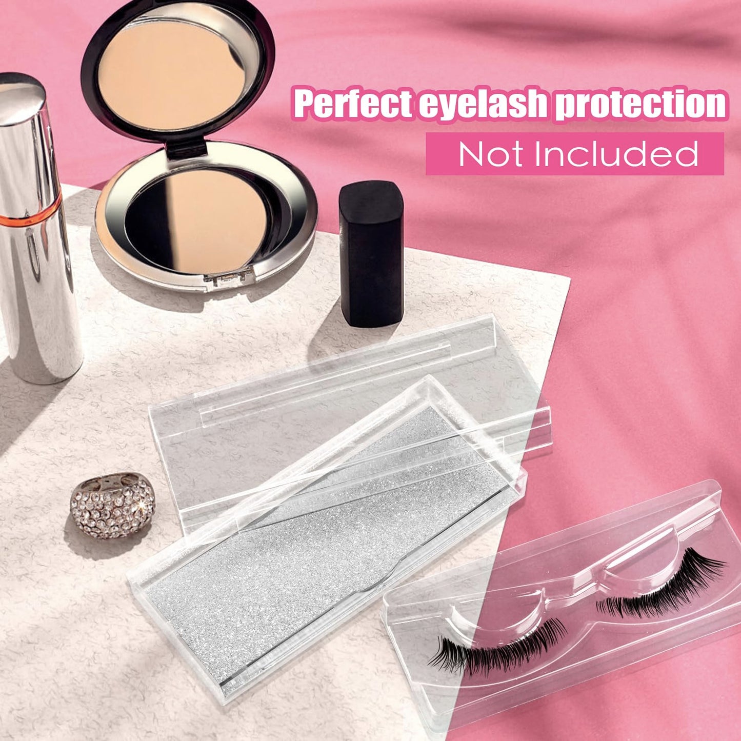 Rocutus Empty Lash Boxes for False Eyelashes - 30 Pack Lash Cases, Customizable Eyelash Packaging, Bulk Lash Storage Containers, Lash Box Packaging, Premium Display & Protection (Silver)