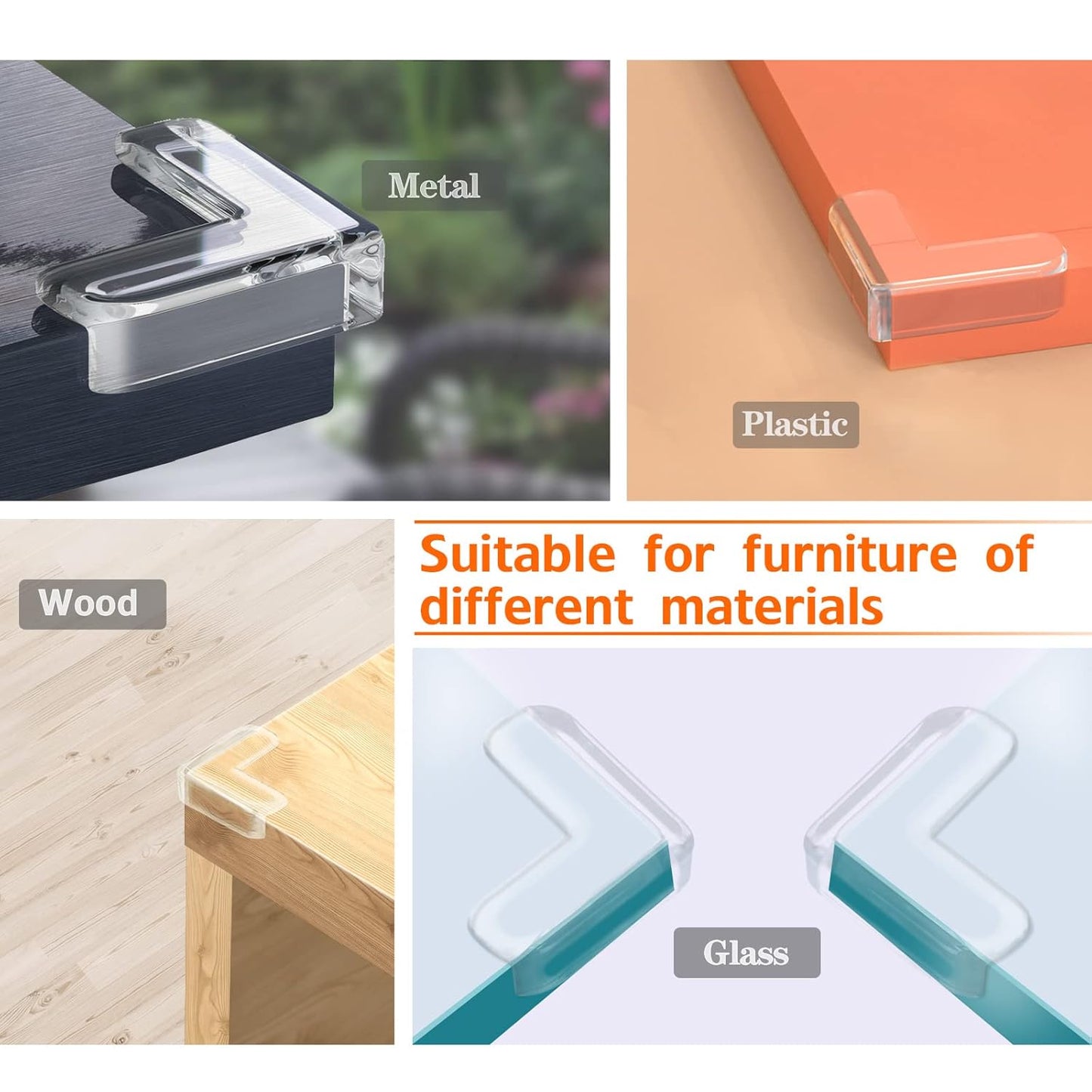 8 Pack Corner Protector Baby, Clear Coner Guard Furniture Corner & Edge Safety Bumpers Cushion for Table Edges & Sharp Coners, Baby Proofing, L Shaped