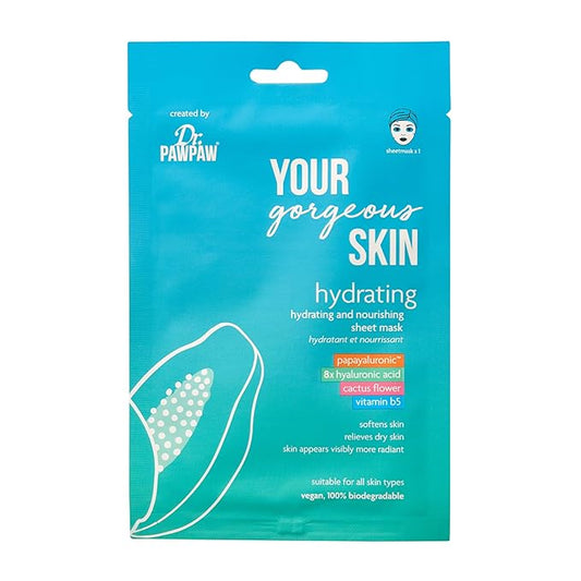 Dr. PawPaw Face Sheet Masks - Nourishing and Moisturizing Face Mask Sheet - Hydrating Sheet Face Masks with Cactus Flower and Vitamin B5-0.84 oz