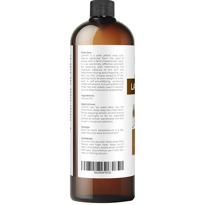 velona Lanolin Oil USP Grade 16 fl oz | 100% Pure and Natural Carrier Oil | Refined, Cold pressed | Skin, Hair, Body & Face Moisturizing | Use Today - Enjoy Results