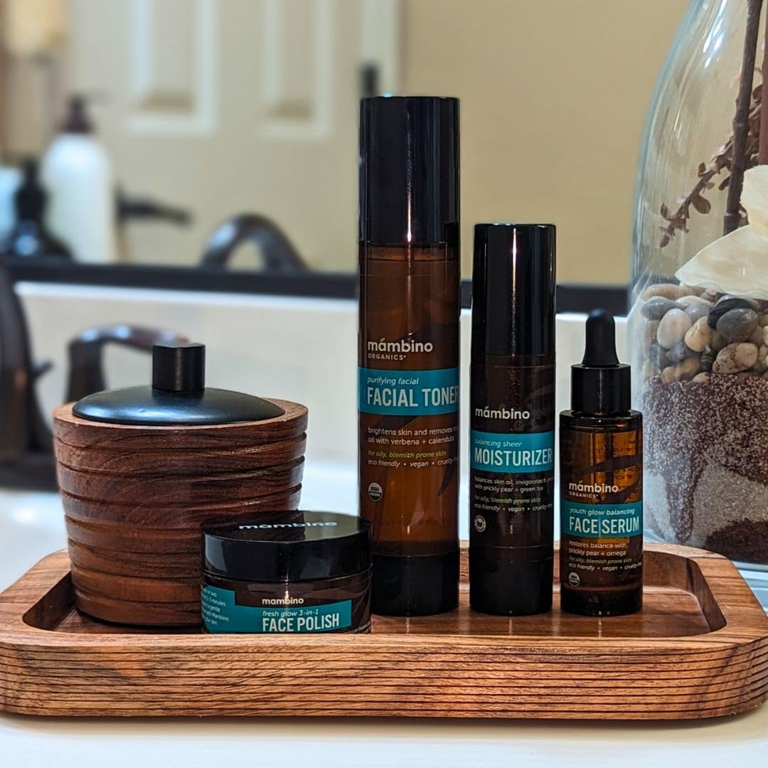 Youth Glow Balancing Serum – Organic, Face Serum with Tunisian Prickly Pear – Nourishing Omegas & Vitamin C for Oily, Blemish-Prone Skin – Cruelty-Free Skin Care by Mambino Organics, 1 fl oz