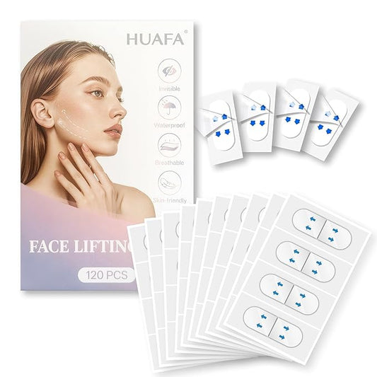 120Pcs Face Tape, Face Lifting Tape Invisible, V-face Lifting Invisible Adhesive Tape, Face Neck Lifting Tape for Face, Neck, Jowls, Eyes Sagging Skin, Wrinkles & Double Chin