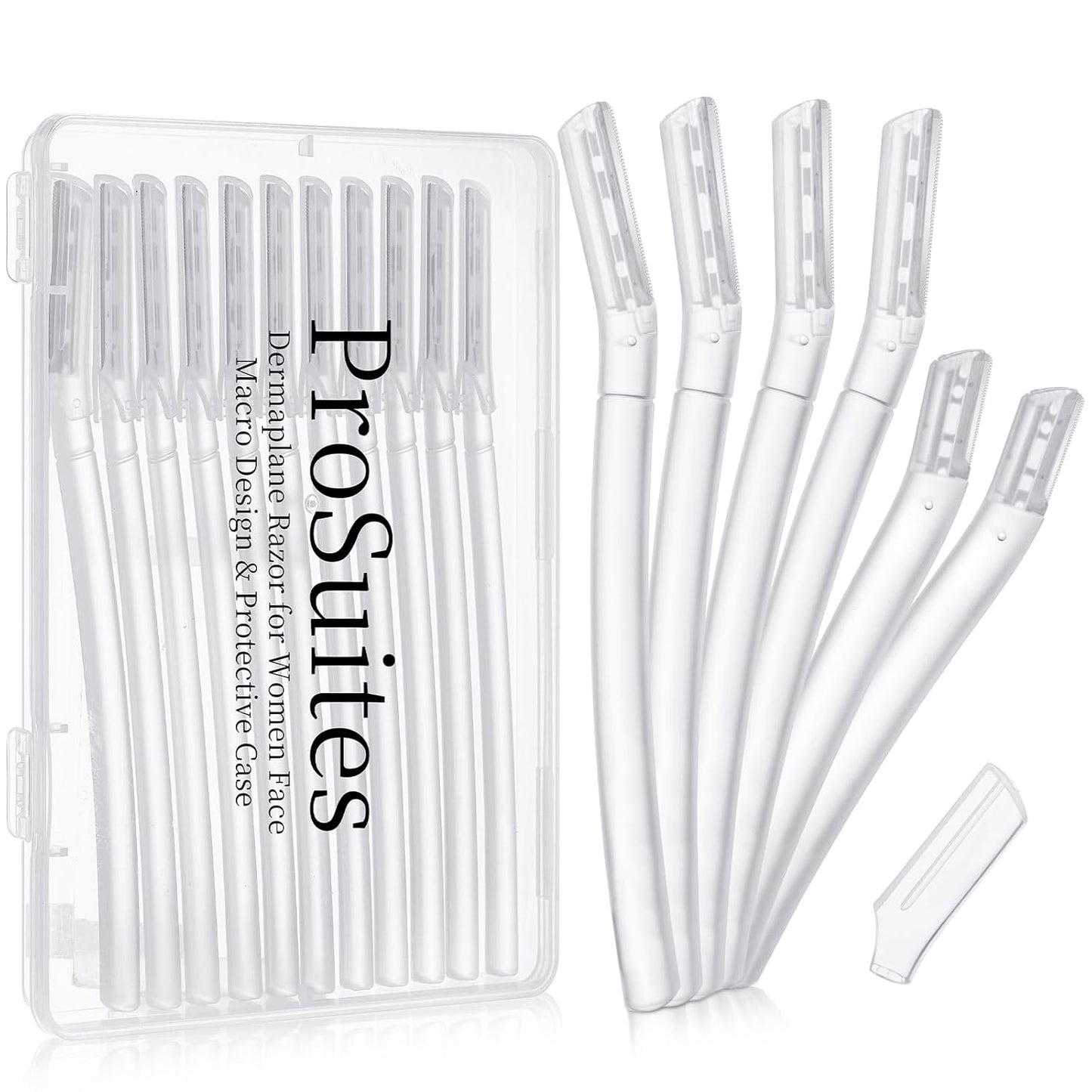 16 Count Dermaplane Razor for Women Face, Professional Facial & Eyebrow Hair Remover, Gentle Skin Exfoliation with Precision Blades，Transparent