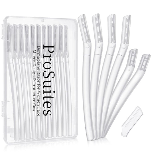 16 Count Dermaplane Razor for Women Face, Professional Facial & Eyebrow Hair Remover, Gentle Skin Exfoliation with Precision Blades，Transparent