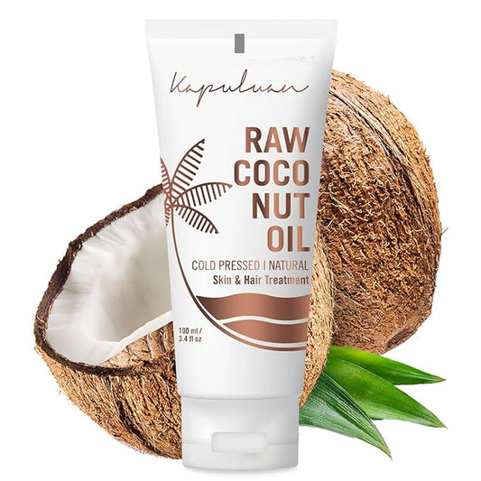 Pure Coconut Oil for Hair, Skin - Raw Extra Virgin Coconut Oil - Pure Unrefined Cold Pressed Oil with MCTs for Body Care or Haircare, Hair Growth, Aceite de Coco Natural, 100ml