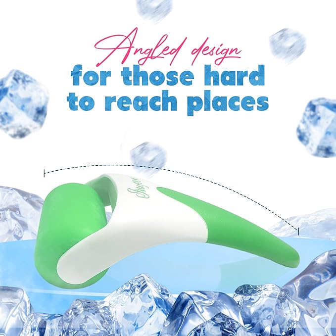 Facial Massager | Frozen Skincare Accessories for Face, Eyes & Body | Ice Roller for Puffiness, Migraine, Wrinkles & Sun Damage Relief (Green)