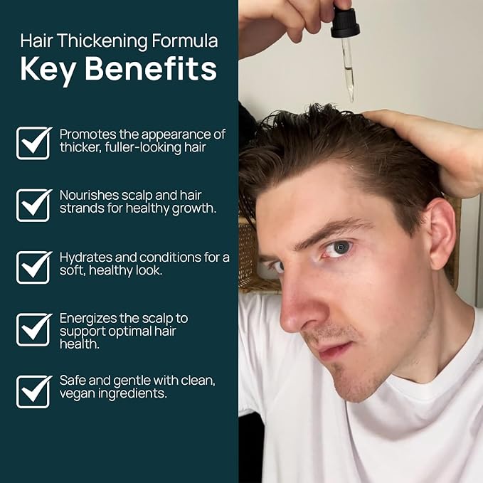 Krete Hair Thickening Formula – Supports Thicker-Looking Hair for Men – 1 fl oz