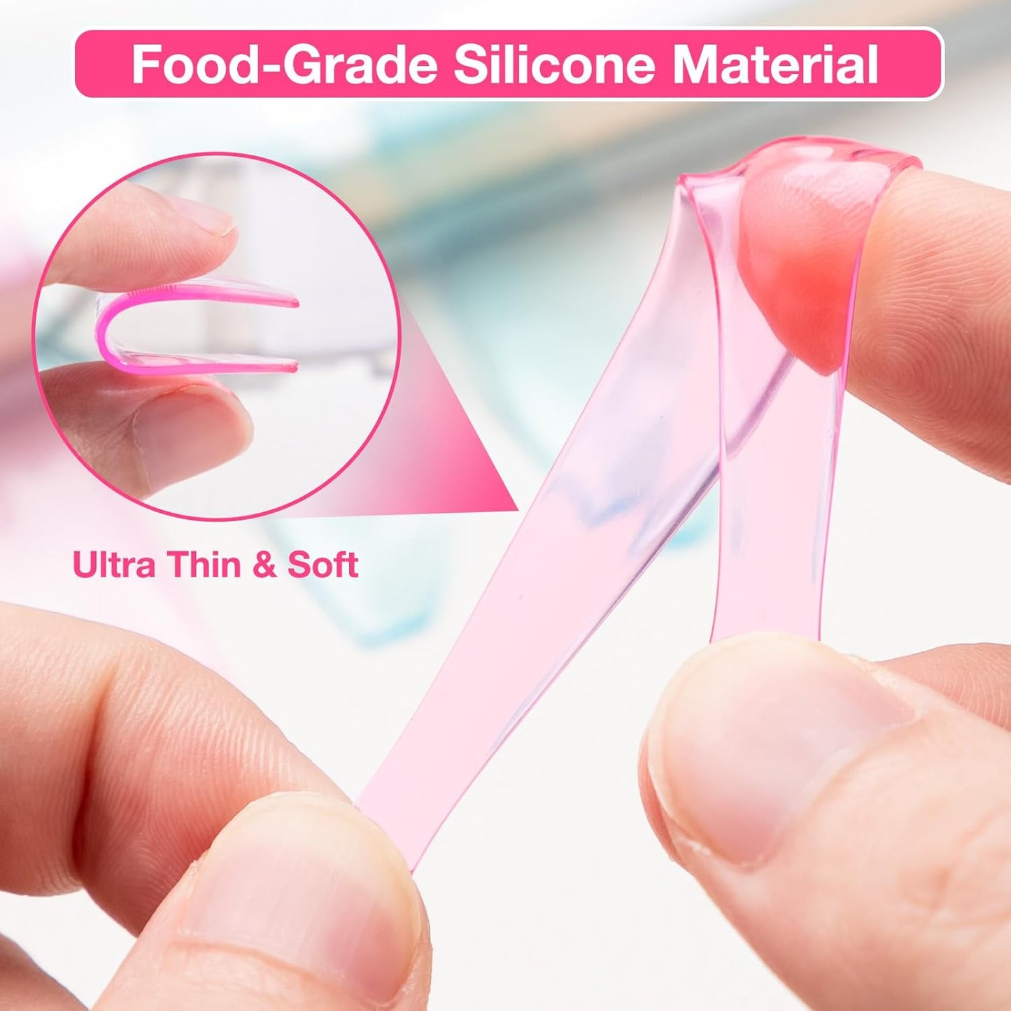 1 Pair Korean Lash Lift Flat Shields, Pink Lightweight Lash Lifting with 1mm Ultra-Thin Design, Glueless Adhesion & Flexible Stretch Eyelash Lift Pads, Reusable Eyelash Perm Tools for Ideal Curls