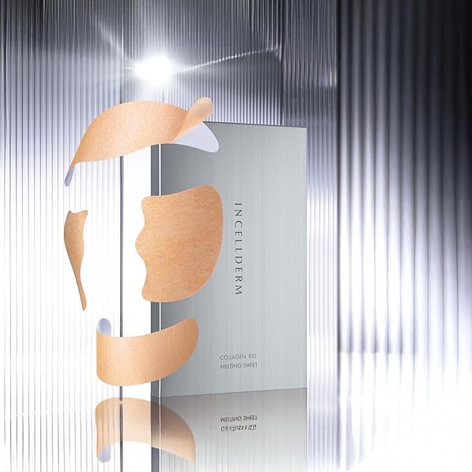 Incellderm Collagen 100 Melting Sheet Mask | Collagen-Infused Formula | Ultra-Fine Fiber Technology for Optimized Absorption and Hydration | Supports Skin Smoothness and Elasticity