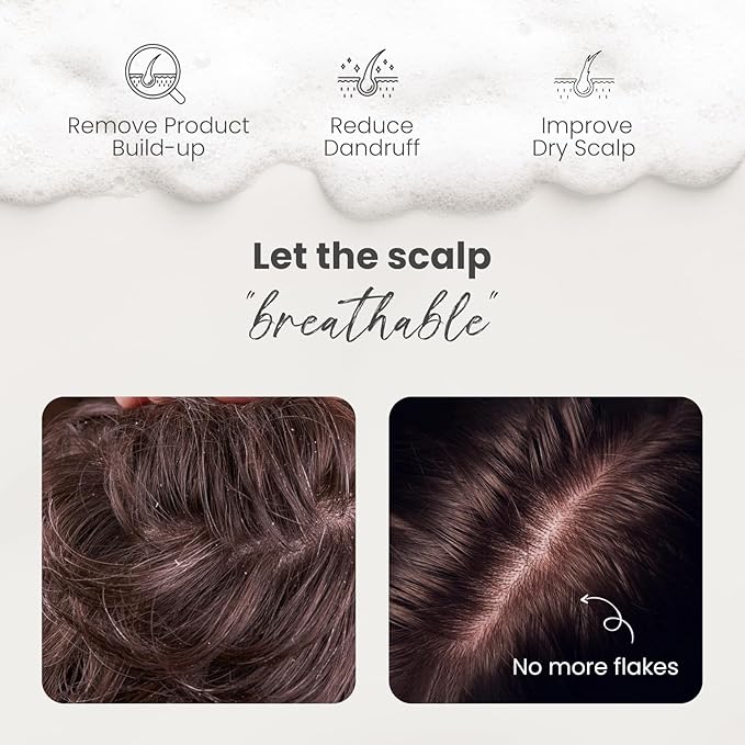 AIMIKE Scalp Massager Shampoo Brush, Pink - Promotes Hair Growth, Reduces Dandruff, and Relaxes, Natural Wheat Straw, Soft Silicone Bristles, Ideal for All Hair Types, Wet & Dry Use, Portable, 1 Count