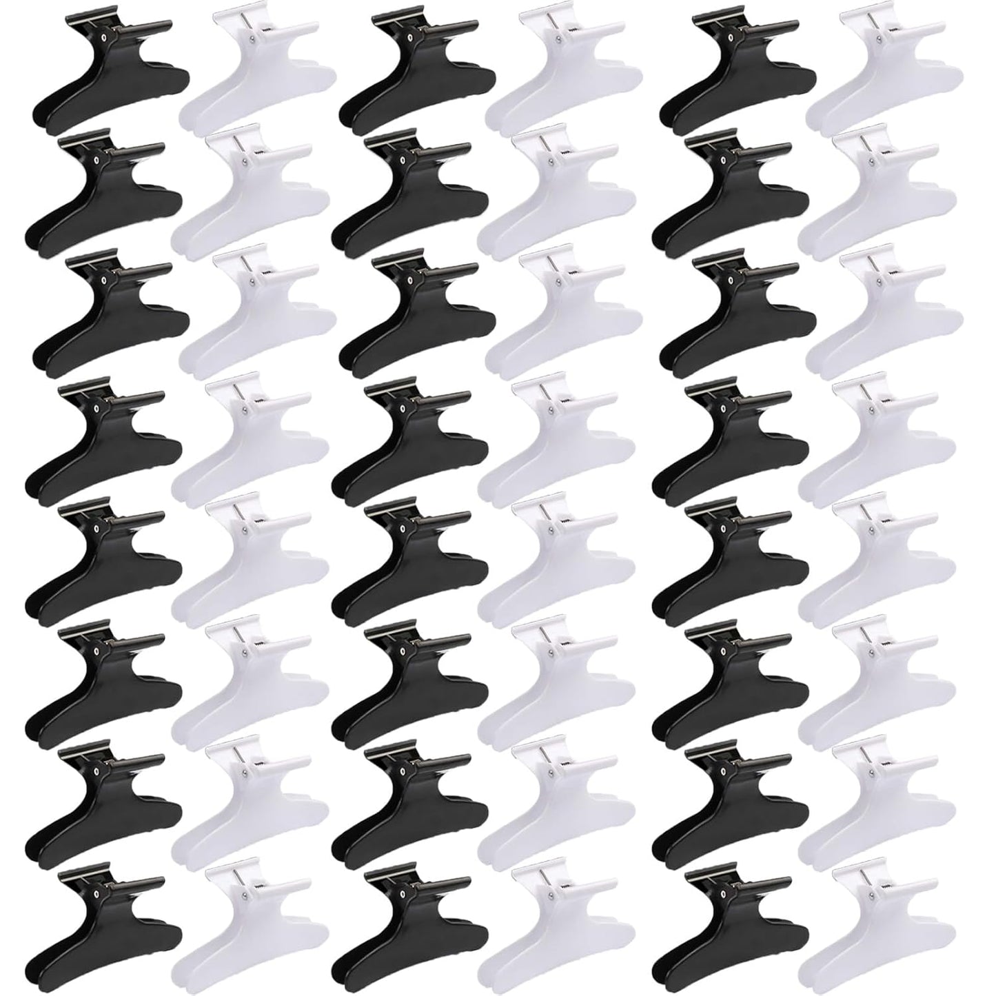 48 Pcs Black and White Butterfly Hair Clips for Styling and Sectioning - Pro Claws Clamps for Cutting, Coloring - Hair Accessories for Women Girls