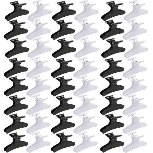 48 Pcs Black and White Butterfly Hair Clips for Styling and Sectioning - Pro Claws Clamps for Cutting, Coloring - Hair Accessories for Women Girls