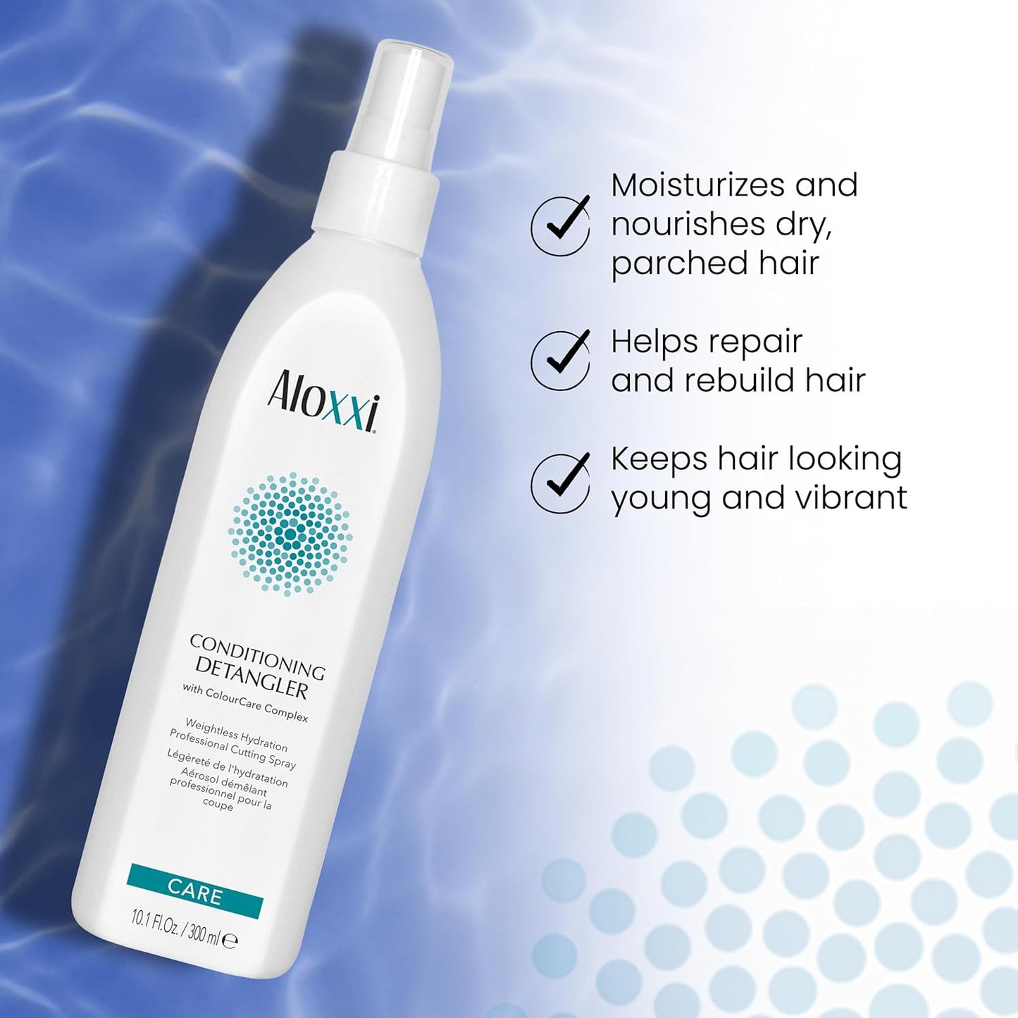 ALOXXI Conditioning Detangler Weightless Leave-In Conditioner for Color Protection and Manageability, 10.1 Oz