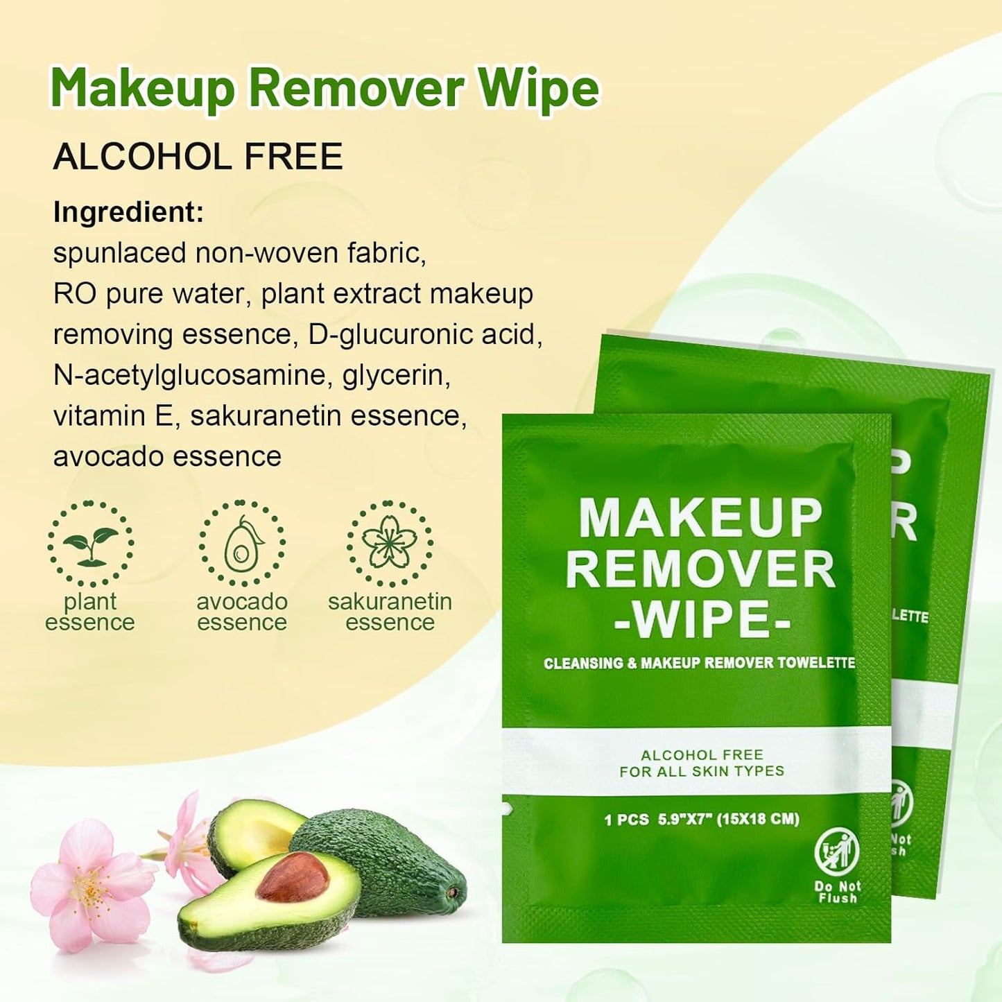 100 Count Makeup Remover Wipes Bulk Individually Wrapped, Travel Towelette Makeup Remover Individual Gentle Cleansing for Face Mascara Lipstick Remove Makeup