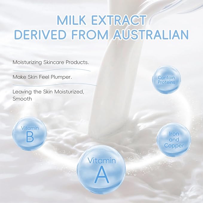 Milk Skincare Kit, Skin Care Kit Hydrating Skin, Facial Skin Care Routine Kit for Women/Girls, Face Skin Care Set Improves Rough Skin & Shrinks Pores Travel Size Facial Kit Gift Set for Women 8-Pack