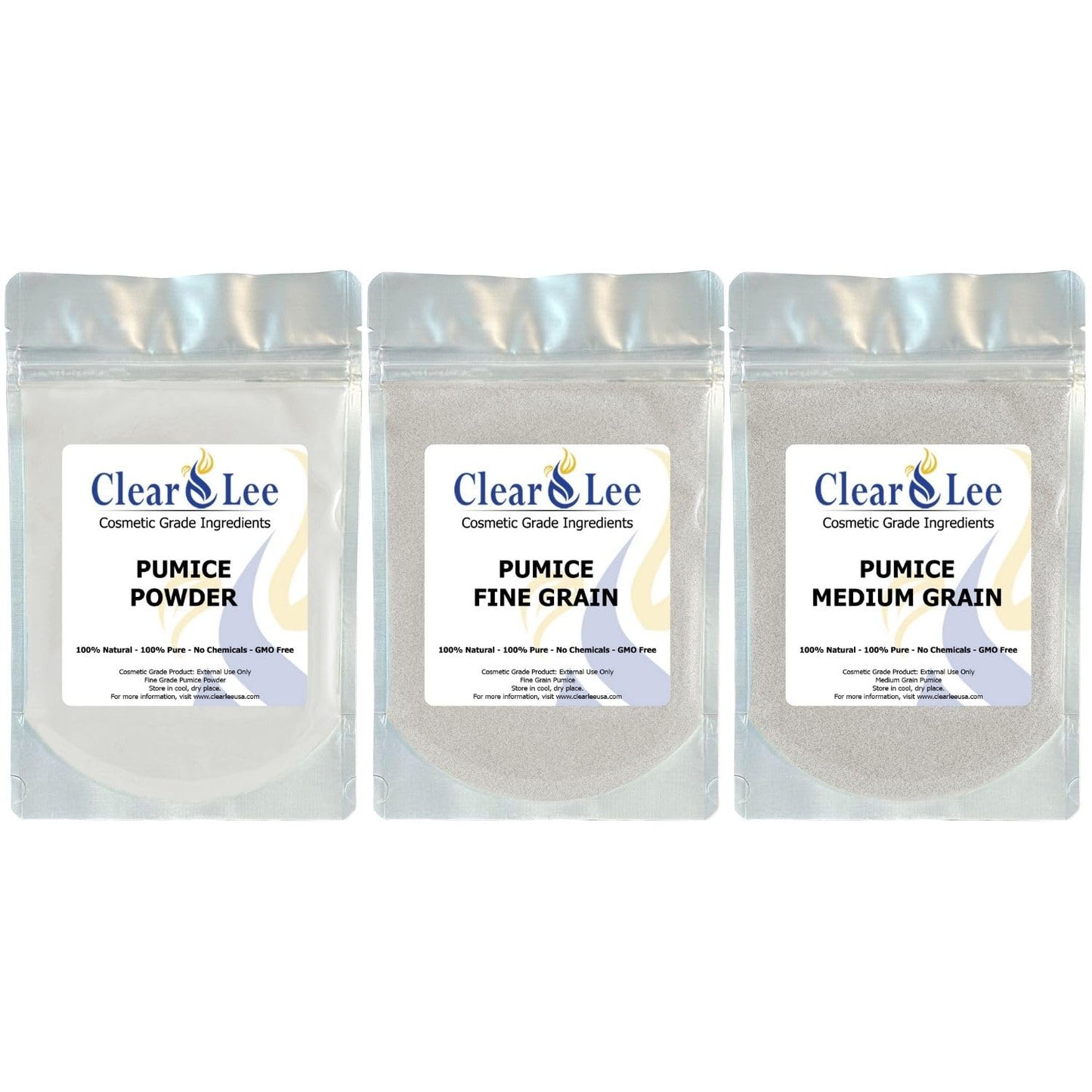 ClearLee Cosmetic Grade Pumice - 100% Pure Natural Grain/Powder - Great for Skin Exfoliation in DIY Soaps, Masks, Scrubs for Face, Body, Foot (Sample, Sample)
