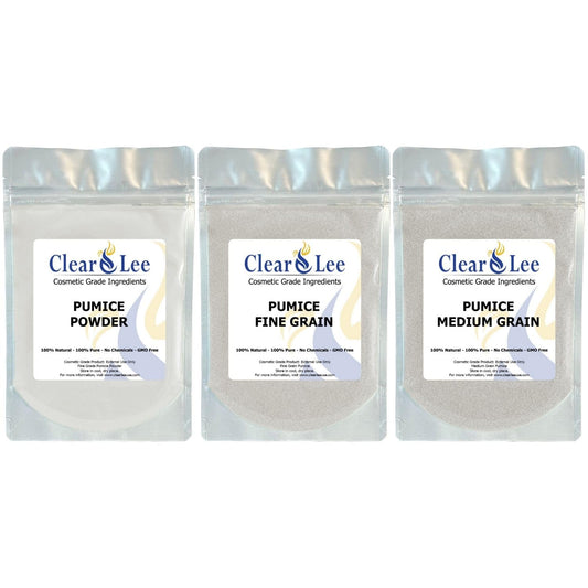 ClearLee Cosmetic Grade Pumice - 100% Pure Natural Grain/Powder - Great for Skin Exfoliation in DIY Soaps, Masks, Scrubs for Face, Body, Foot (Sample, Sample)