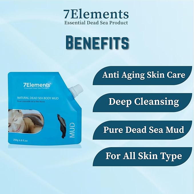 Dead Sea Mud Mask For Body - Spa Quality Pore Reducer for Acne, Blackheads, and Oily Body Skin - All Natural Anti Aging Skincare for Men & Women - Best Body Cleansing Clay Mask - 8.8fl oz