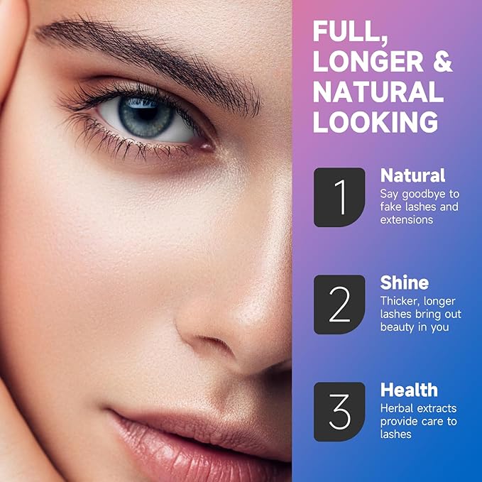 Eyelash Growth Serum, Lash Serum for Eyelash Growth & Enhancing, Advanced Formula for Natural Lashes or Lash Extensions & Brows (0.17 FL OZ)