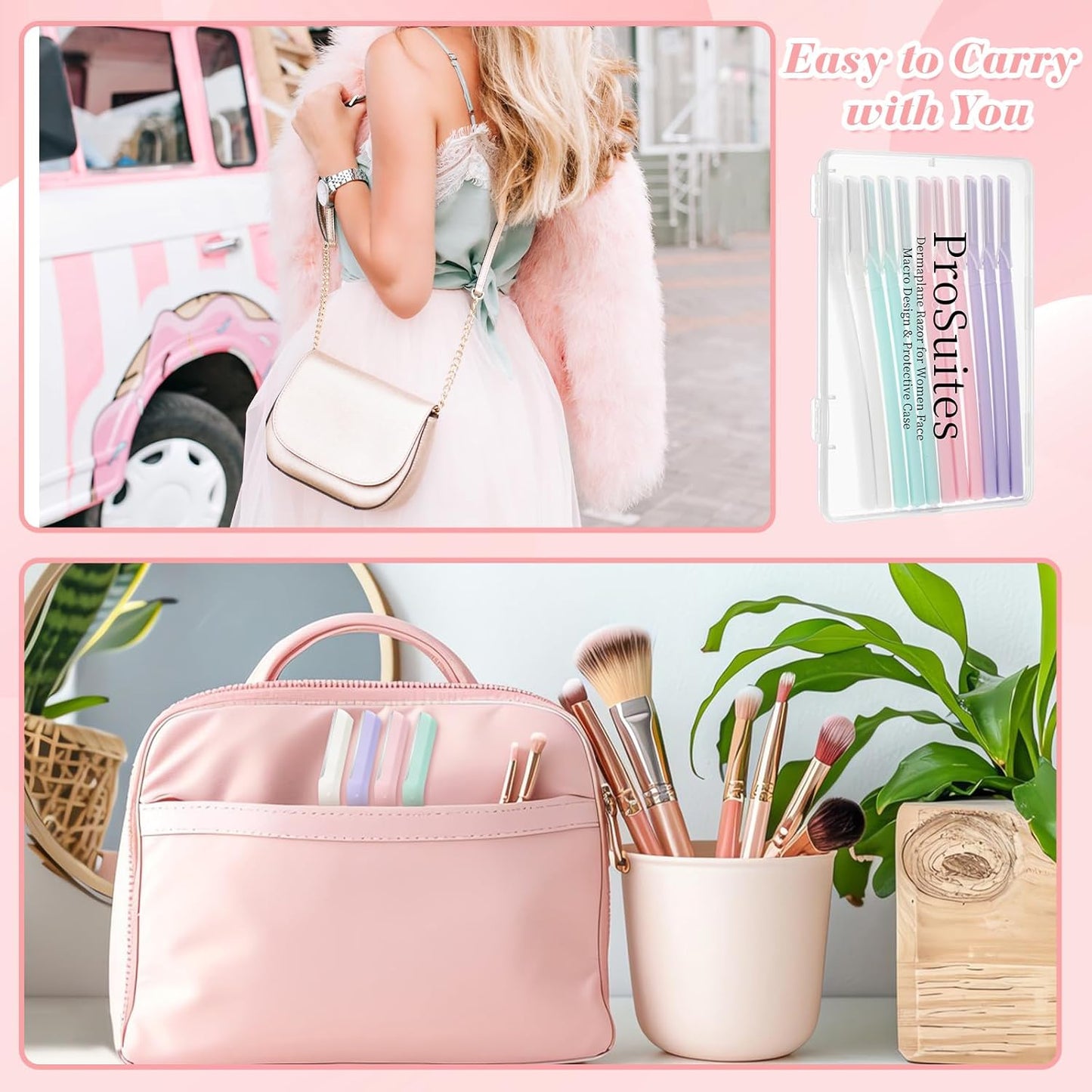 16 Count Dermaplane Razor for Women Face, Professional Facial & Eyebrow Hair Remover, Gentle Skin Exfoliation with Precision Blades， Macaroon color