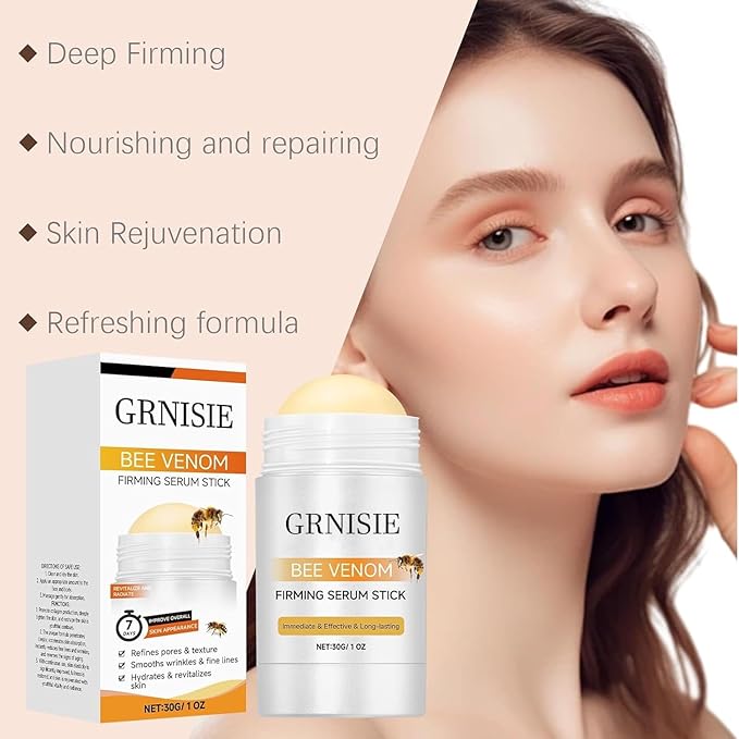 Bee Venom Firming Serum Stick, Advanced Firming & Wrinkle-Reducing Cream, Restore Skin Elasticity,Lifts, Plumps and Firms Skin, Natural Bee Venom Serum for All Skin Types
