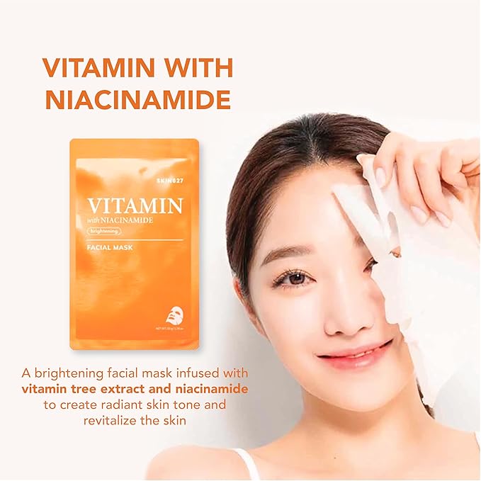 SKIN627 Bulk 12PK Face Masks Skincare, Korean Skincare, Facial Mask, Sheet Masks Korean (12PK Moisturizing)