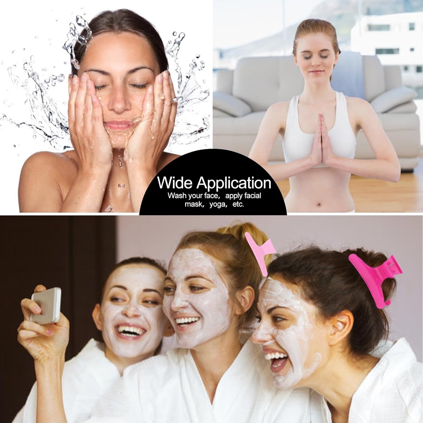 24 Pcs Pink and Hot Pink Butterfly Hair Clips for Styling and Sectioning - Pro Claws Clamps for Cutting, Coloring - Hair Accessories for Women Girls