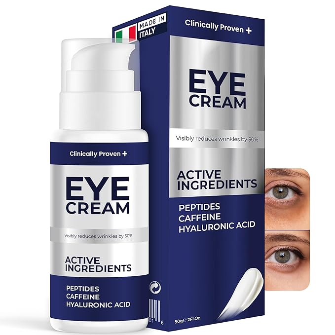 Under Eye Cream for Puffiness & Dark Circles + Argireline & Matrixyl 3000 Serum Bundle - Anti-Aging Eye Cream and Collagen-Boosting Face Serum for Fine Lines, Wrinkles, and Hydrated Skin