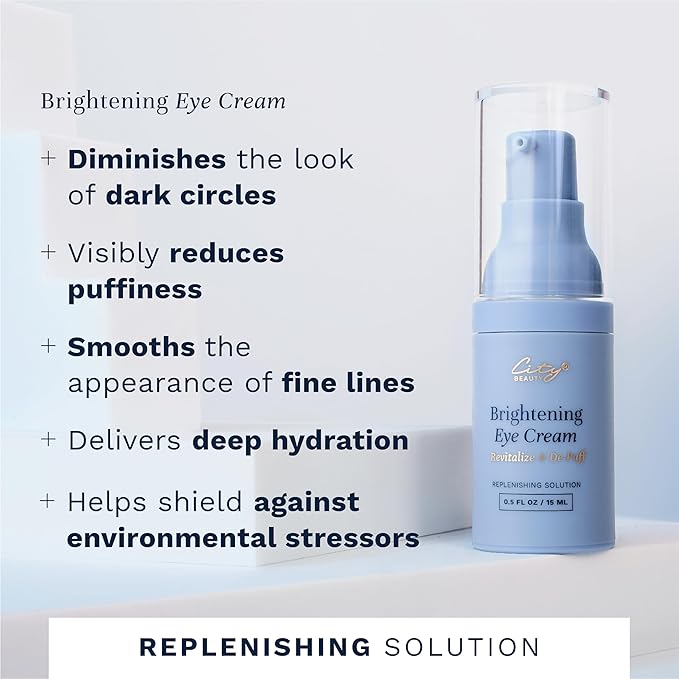 City Beauty Brightening Eye Cream for Under Eye Dark Circles Puffiness Wrinkles - Anti-Aging Under Eye Treatment - Reduces Bags Fine Lines - Hydrating Firming Night Eye Cream For Women 0.5 Fl Oz