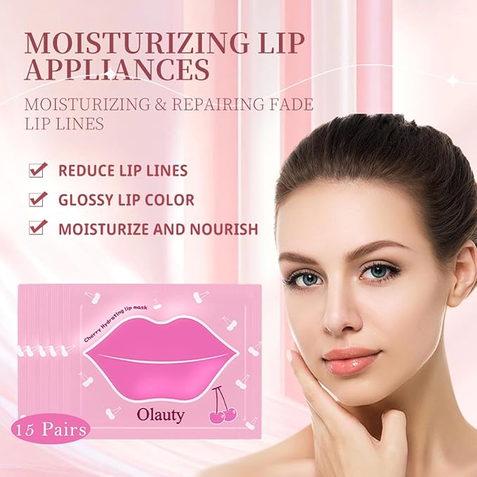 30 Pairs Lip Mask & Eye Mask, 24K Gold Gel Collagen Eye Pads for Puffy Eyes, Effectively Moisturizing the Lip & Eye Skin, Under Eye Patches for Dark Circles, Eye Bags, Wrinkles and Fine Lines