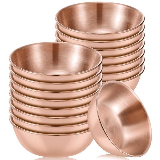 Vesici 16 Pcs Stainless Steel Facial Bowls 3.35 Inches Esthetician Mixing Bowls Esthetician Supplies for Women Skincare Salon Cosmetic Spa Home Use (Rose Gold)