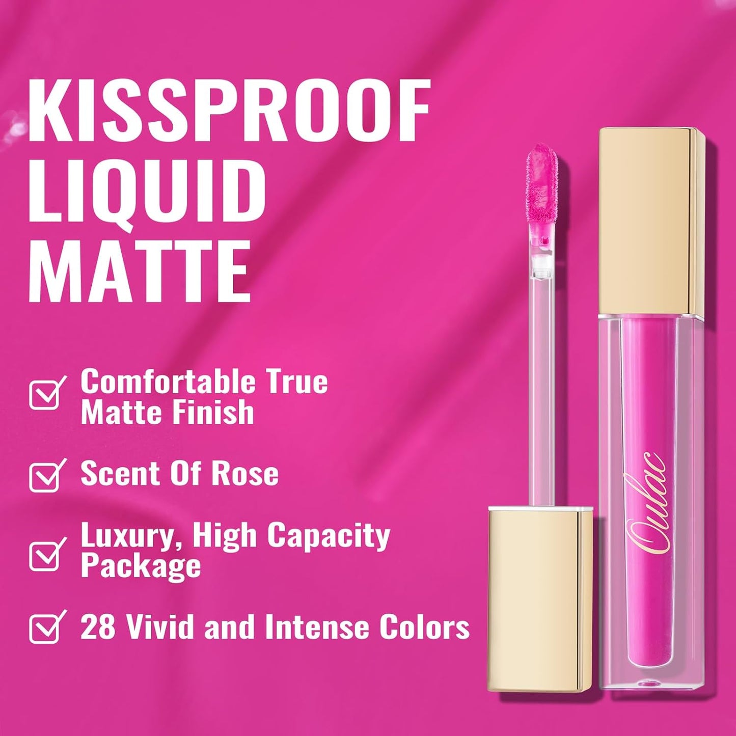 Oulac Matte Liquid Lipstick 2 PCS Set, Long Lasting Lipstick Waterproof Lip Stain, No Transfer, Creamy High Pigmented Formula with Rose Oil, Vegan [M06+M14]