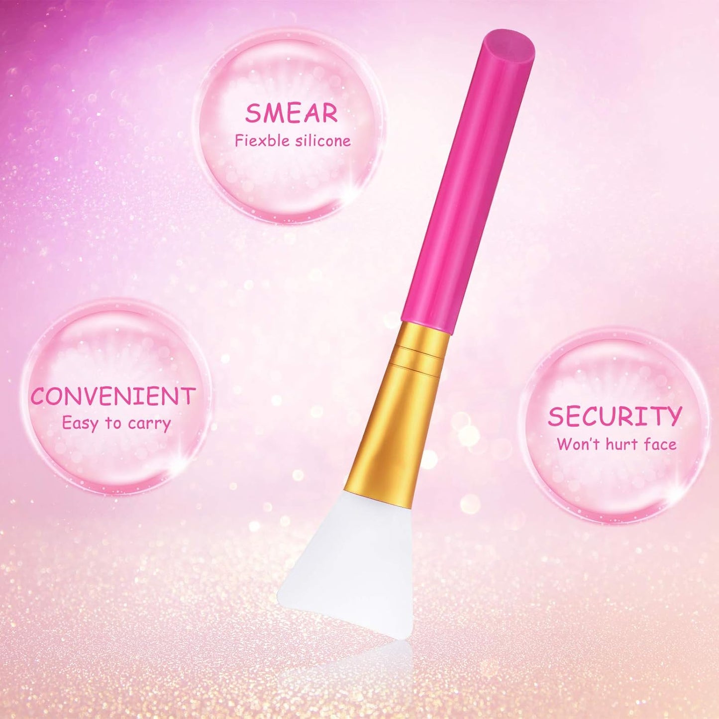 30 Pieces Silicone Face Mask Brushes Soft Silicone Facial Mud Applicator Clay Tools Face Mask Beauty Tools for Sleeping Mask, Mud Mask, Hairless Body Lotion and Body Butter, 5 Colors