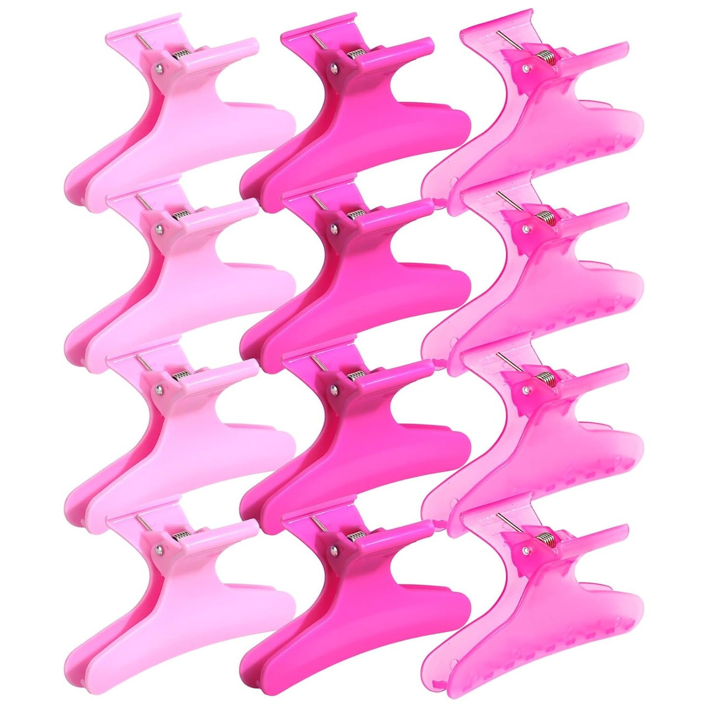 Ondder Pink Butterfly Hair Claw Clips for Styling and Sectioning - Makeup Hair Clamp Clips for Women and Girls