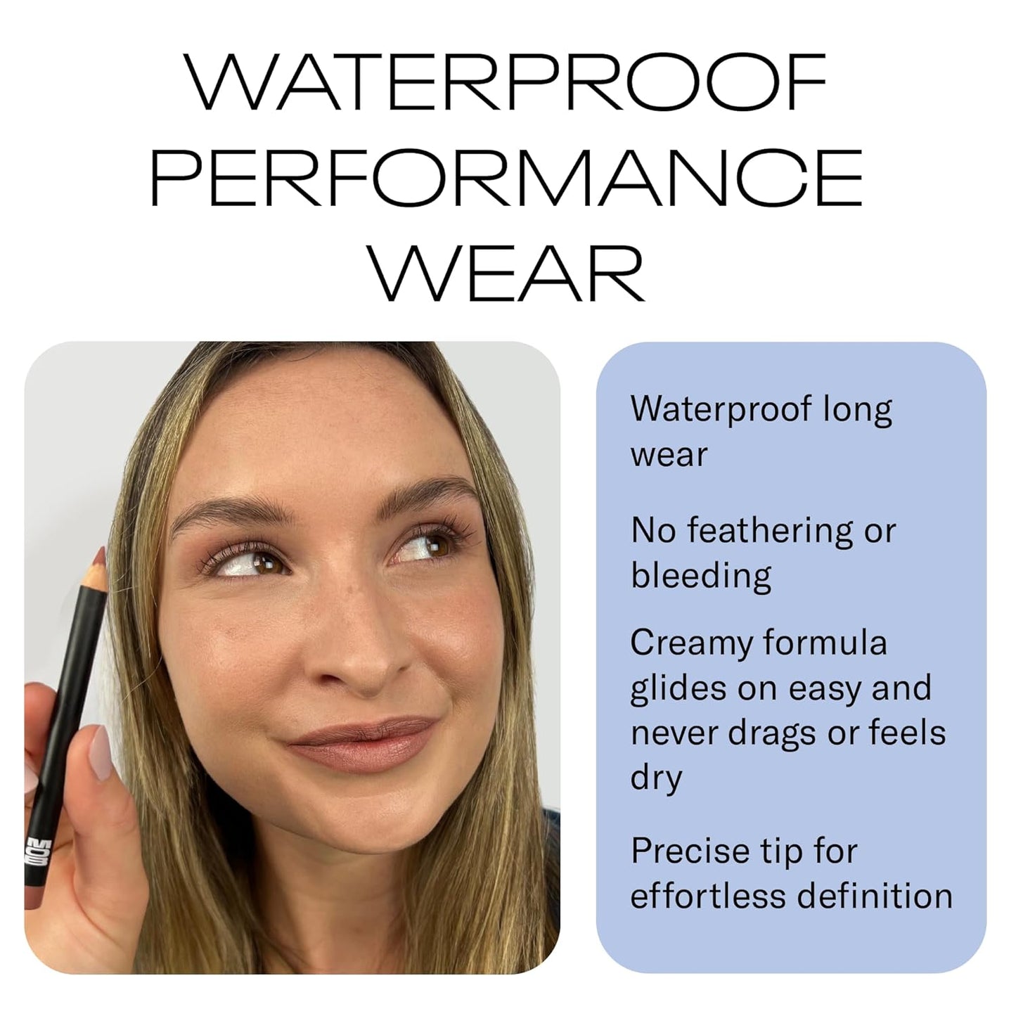 MOB Beauty Smooth Precision Waterproof Lip Liner M1990 Cool Tone Neutral – Long-Wearing, Glide-On Formula with 100% Natural Ingredients, Vegan and Cruelty-Free, Plastic-Free Formula and Packaging