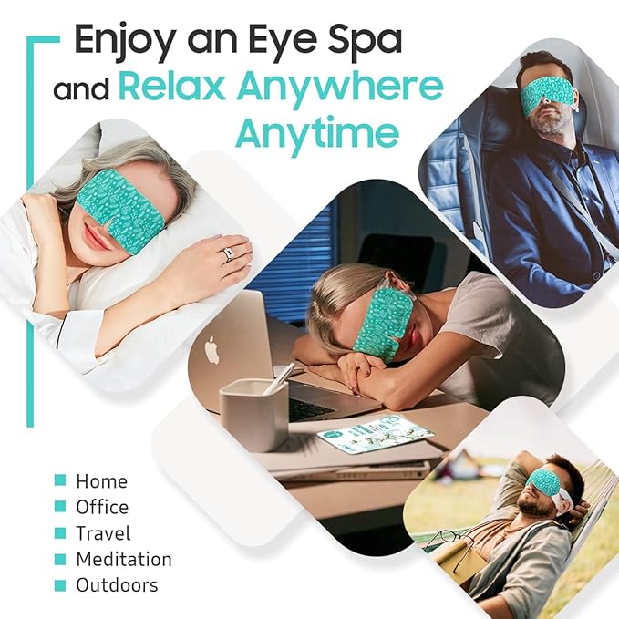 Steam Eye Mask, 10 Packs Heated Eye Mask, Self Heating Disposable SPA Warm Compress for Eyes Sleep Mask, Soothing Moist Heat Eye Masks, Travel Essentials & Relaxation Gifts (Unscented)