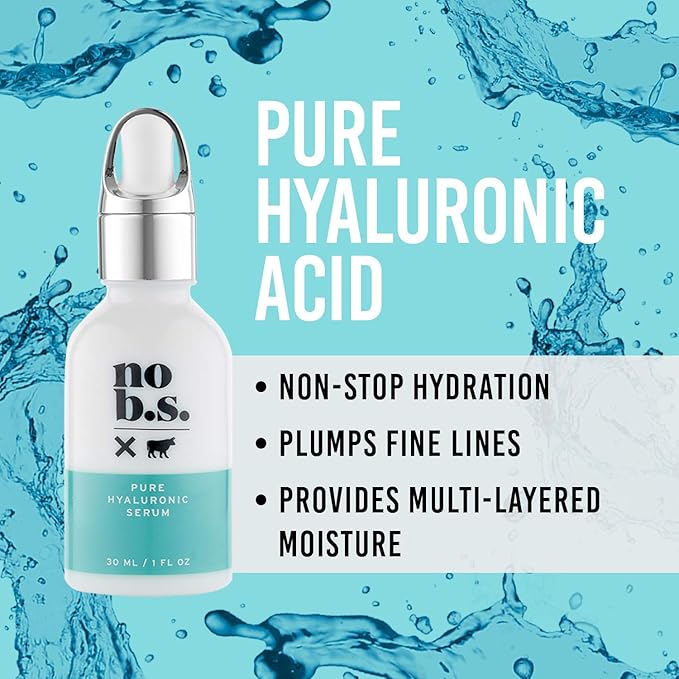No Bad Stuff - Pure Hyaluronic Acid Serum For Face, Fine Lines & Wrinkles Serum, Suitable for All Skin Types, Skin Care for Women & Men, Gluten Free, Vegan, Travel Size, Unscented 1 FL Oz