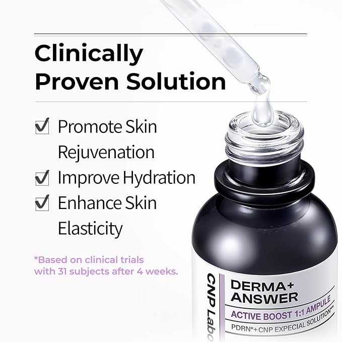 CNP PDRN Active Boost Face Serum - Smoothing Fine Lines & Wrinkle, Rejuvenating & Firming Skin, Anti-aging Booster with Collagen, Korean Skin Care, 1.01 fl. oz. (30ml)
