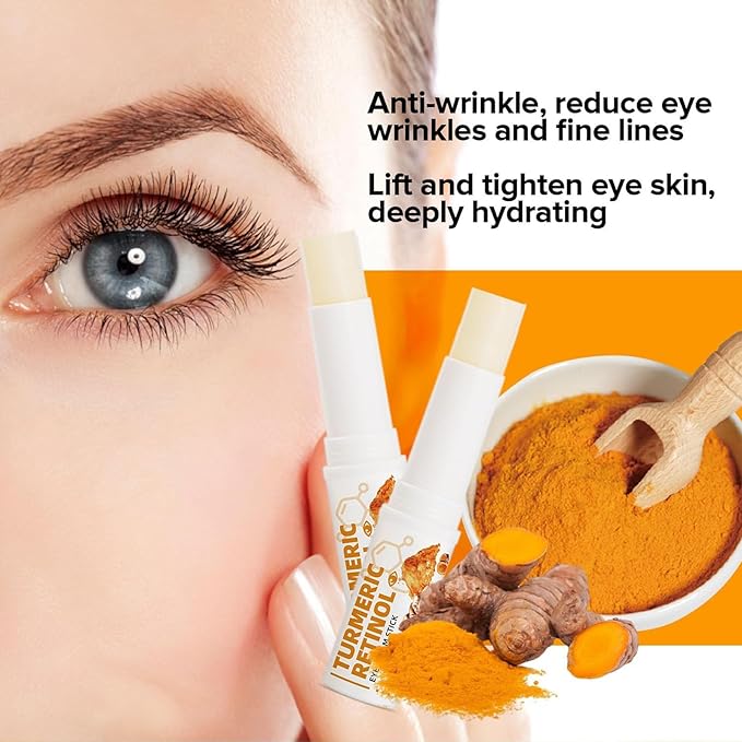 Turmeric Retinol Eye Cream Stick,Lumibalm for Under Eye Bags,Lumistick Eye Turmeric Retinol,Anti Aging Eye Balm Stick Hydrating (2pcs)