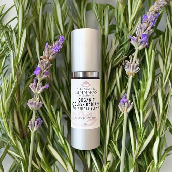 Glimmer Goddess Ageless Radiance Organic Skin Serum - Botanical Blend, Jamaican Black Castor Oil, Black Cumin Seed Oil, Rosehip Seed Oil, for Skin Health, Anti-Aging, Even Toning 1 oz