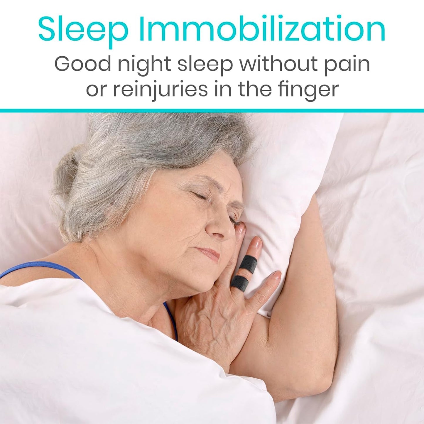 Vive Finger Splint (2 Pack) - Universal Finger Straightener - Broken and Trigger Finger Splints - Finger Brace for Arthritis pain and Support - Sprain Relief for Middle, Index, Ring, Pinky Fingers (Black)