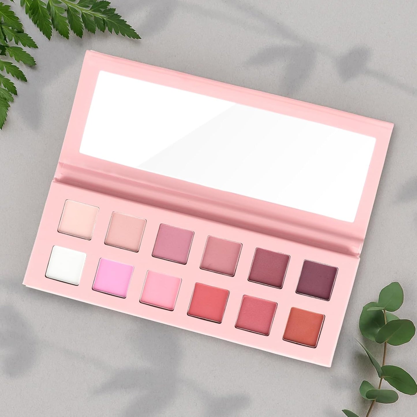 Natural Amor 12-Color Pink & Purple Eyeshadow Palette – Matte Finishes – Romantic Rose & Violet Tones in Eco-Friendly Packaging – High Pigment, Blendable, Buildable Formula (0.35 oz)