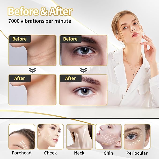 Portable Face Beauty Device, 7 Color Portable Face Massager Tool for Skin Care, Based on Triple Action LED, Thermal, and Vibration Technologies, at Home Skin Care Face Sculpting Tool(Glossy Black)