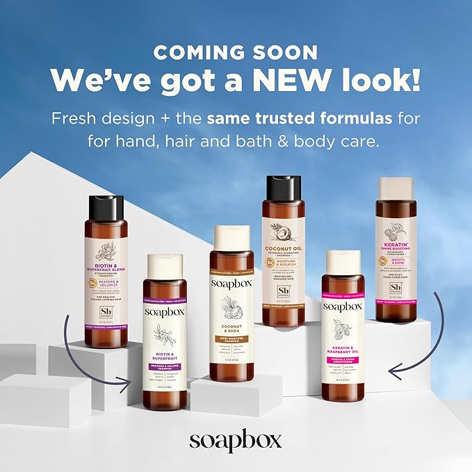 Soapbox Deep Conditioner, Hydrating & Rejuvenating Coconut Oil Treatment for Natural, Curly, Dry or Damaged Hair, Vegan Conditioner Harsh Sulfate, Paraben & Cruelty & Silicone Free, 12 Fl Oz